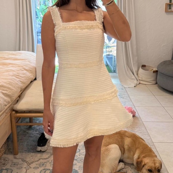 Alexis Dresses & Skirts - Alexis‎ Fabiana Tweed Cream Beige Mini Dress Medium